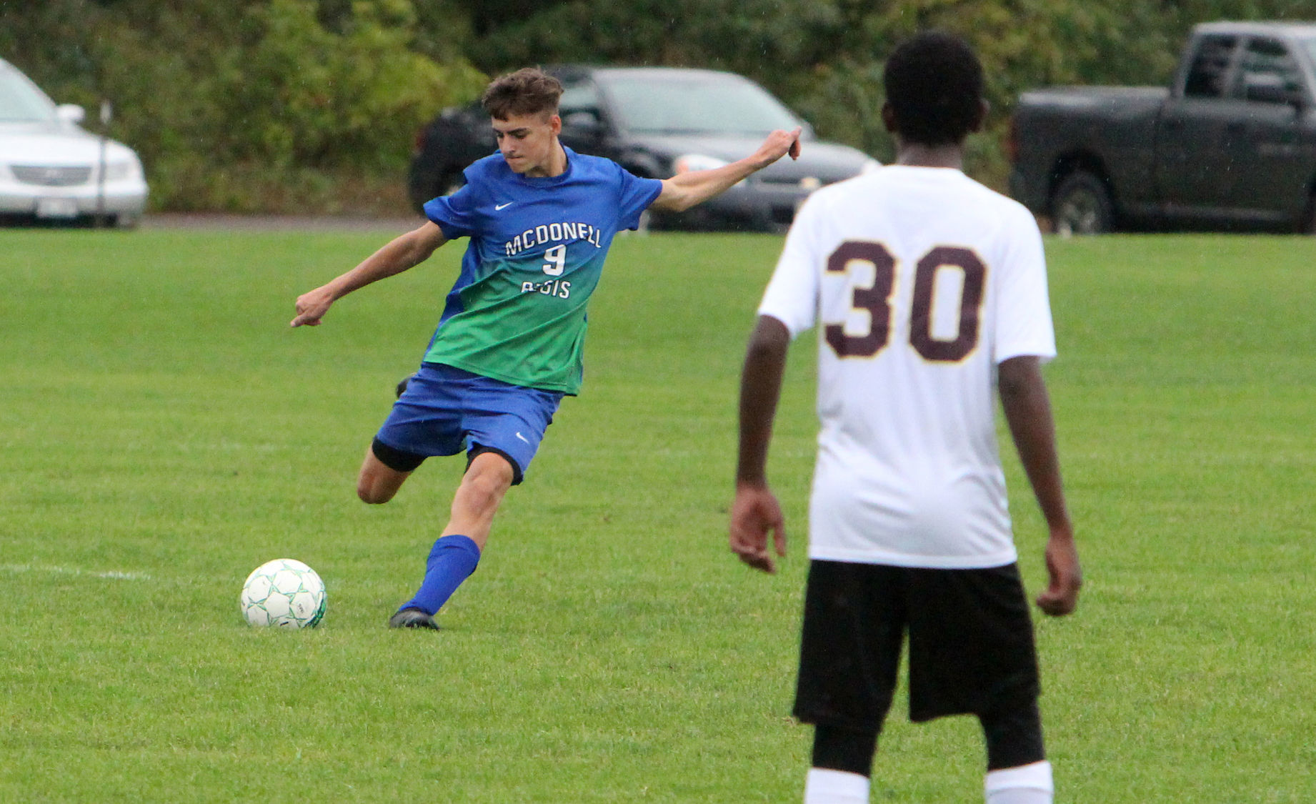 Barron at McDonell/Regis boys soccer 8-28-18